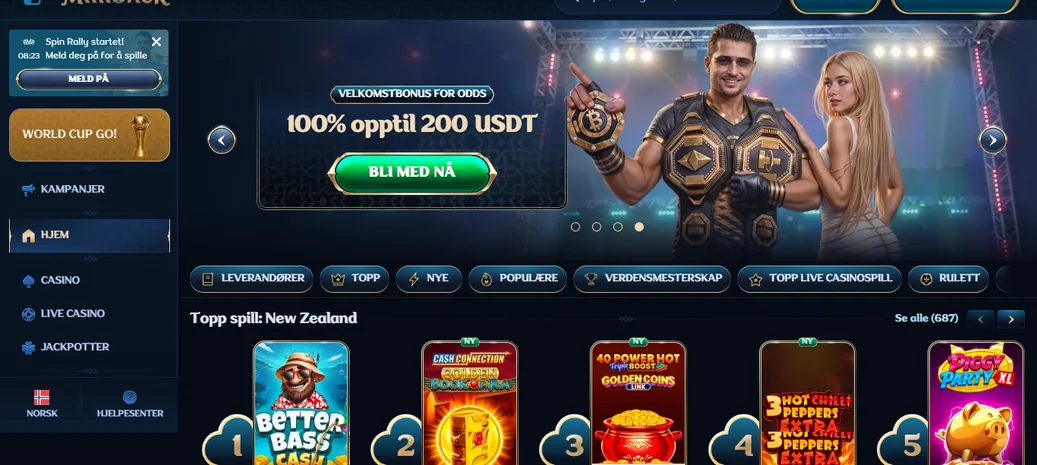 Διεκδικήστε μπόνους καλωσορίσματος Millioner Casino